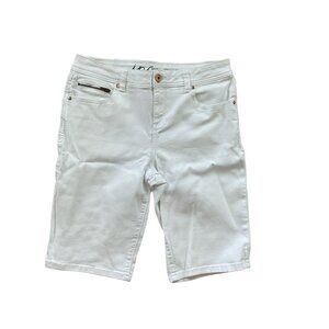 INC Women's Shorts White Denim Bermuda Size 6